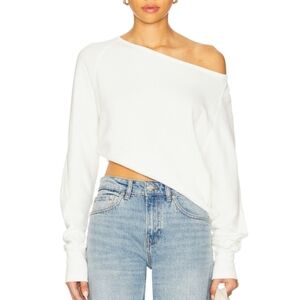 Free People White Long Sleeve Top